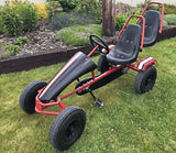Hercules Large Heavy Duty Steel Pedal Go Kart Rubber Wheels Extra Seat